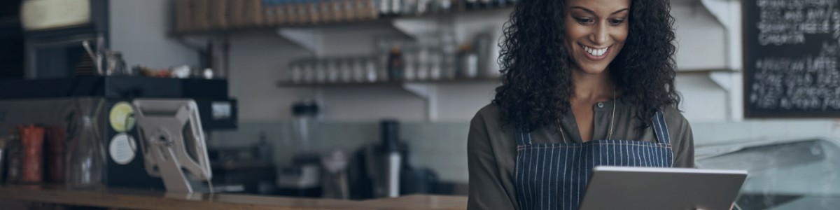 restaurant owner doing inventory