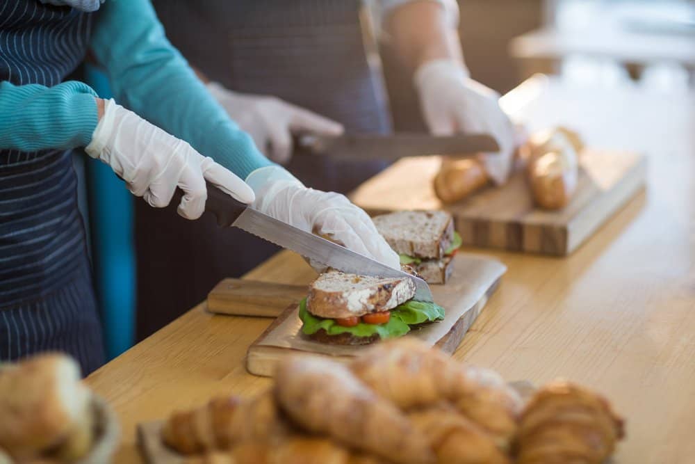 Chef cutting food