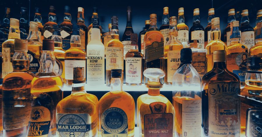 measuring liquor bottles